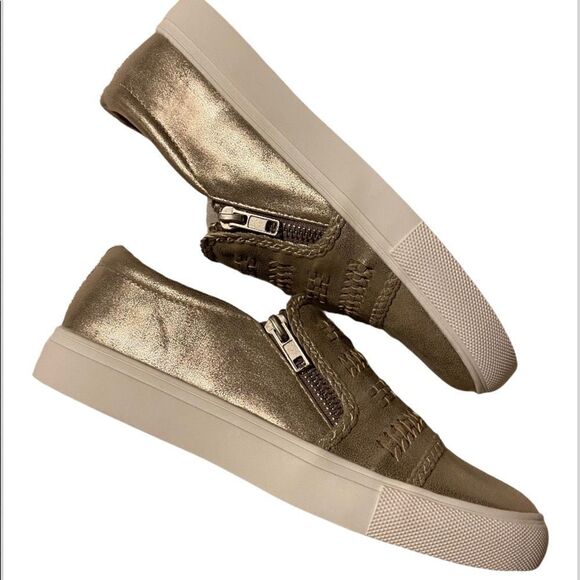 Report Women’s Comfort Slip On Shoes Aillee Zip Up Low Top Platform metallic 7 - Picture 1 of 11